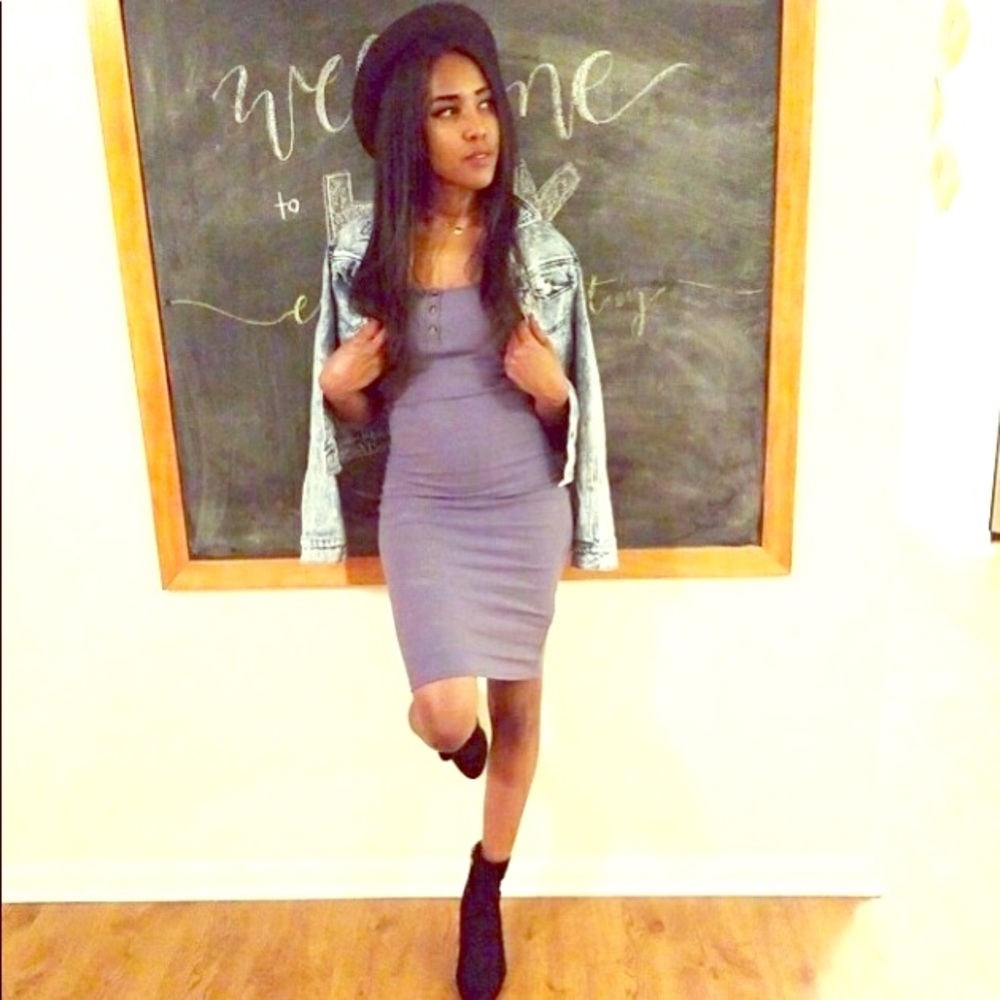 Rubbed Midi Dress